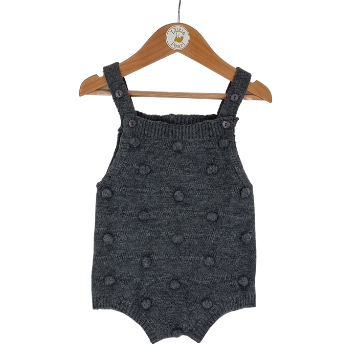 Grey Bobble knit Short Romper