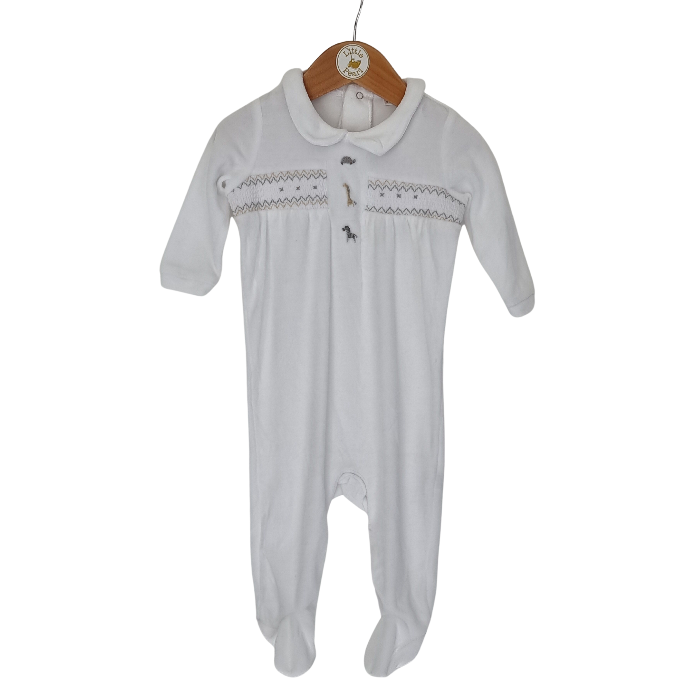 Rock-a-bye Baby Smoked Velour Babygrow
