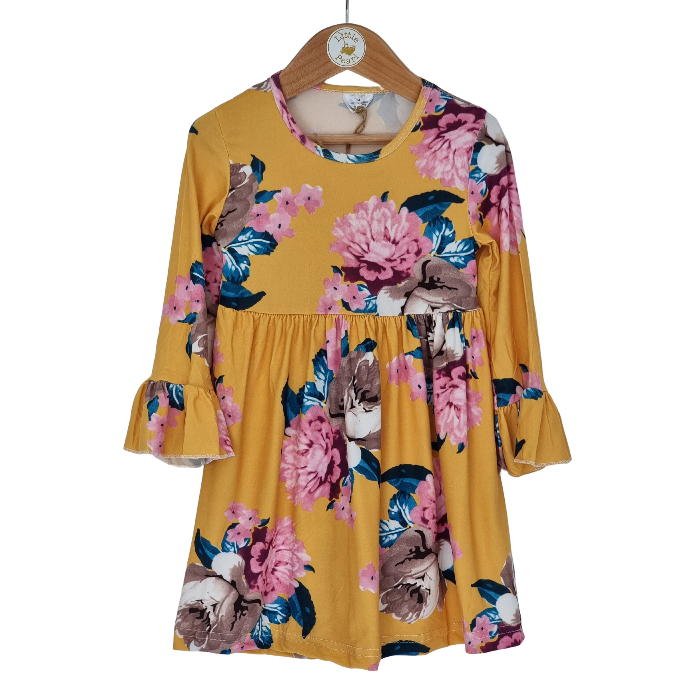Yellow Floral Dress 4yrs