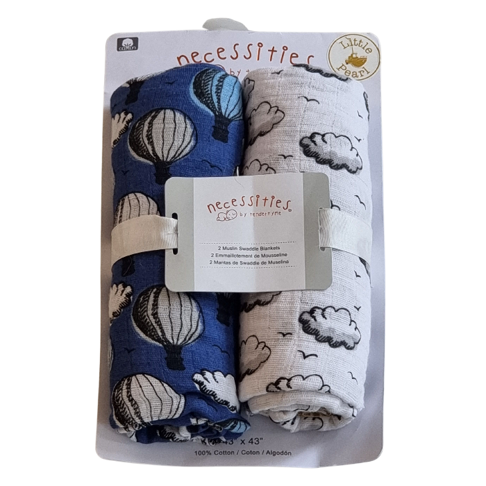 Set of 2 Muslin Swaddle Blankets
