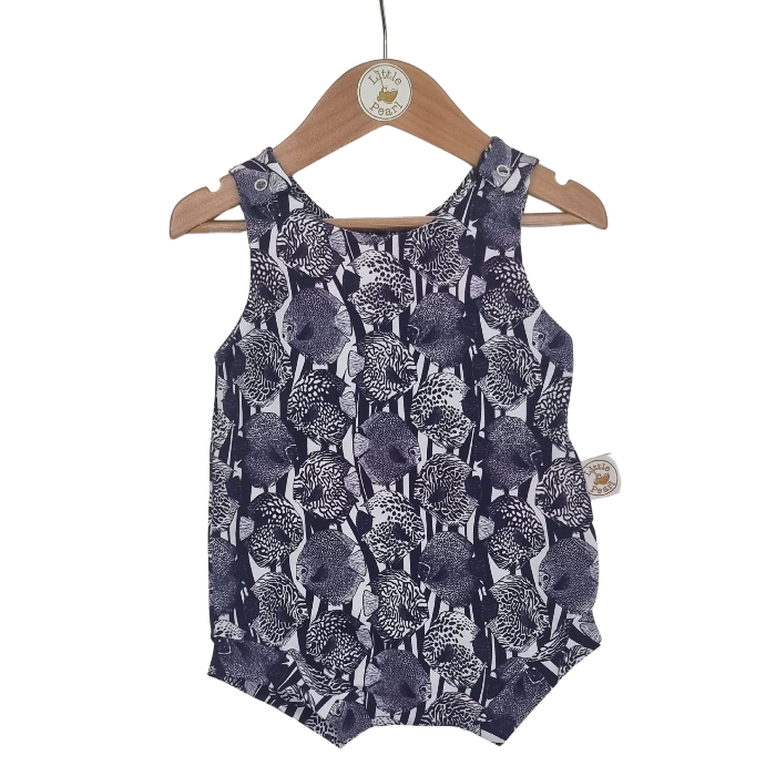 Fish Stripe Short Romper