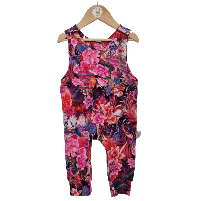 Pinky Bursting Floral Long Romper