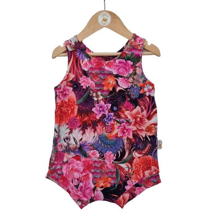 Pinky Bursting Floral Short Romper