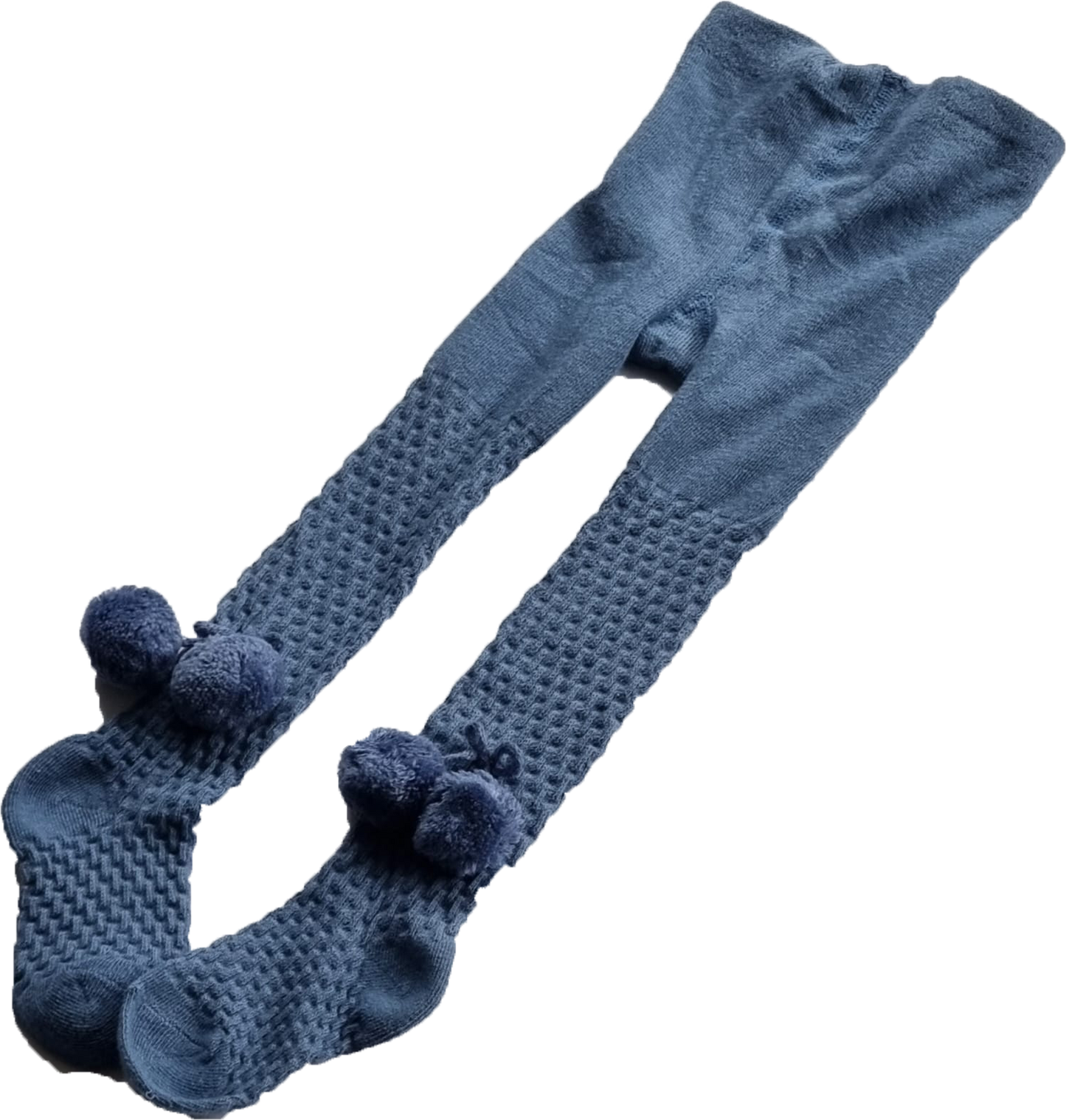 Blue Pom Pom Tights