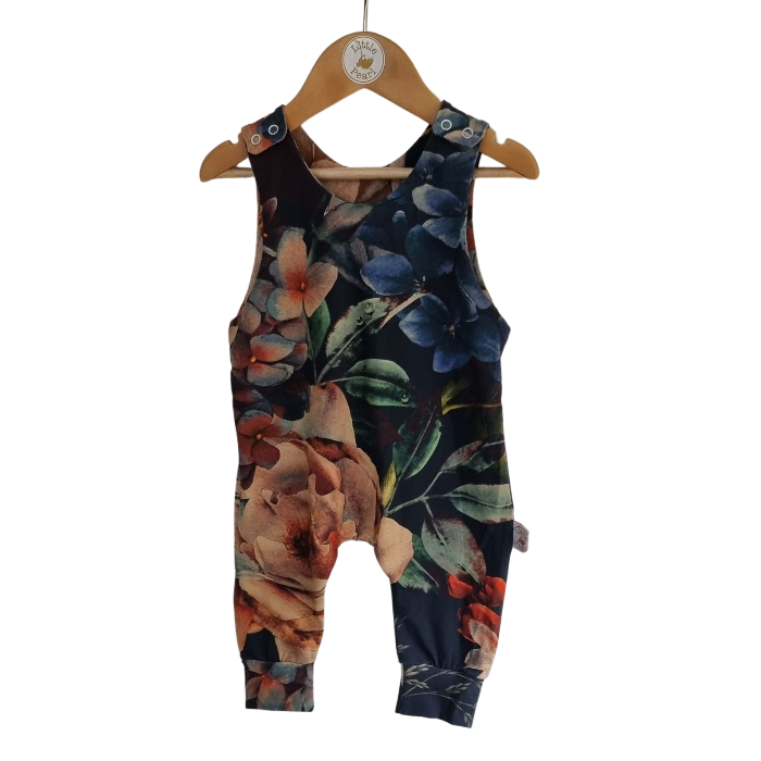 Dark Hydrangea Long Romper