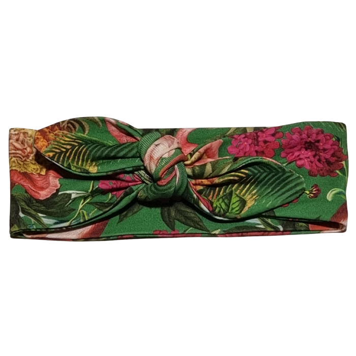 Green Floral Knotted Hairband