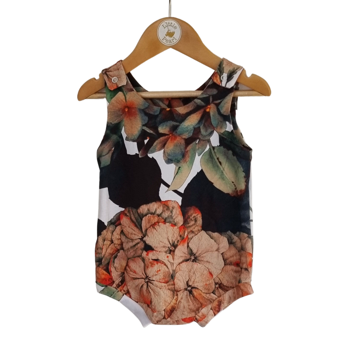 White Hydrangea Short Romper