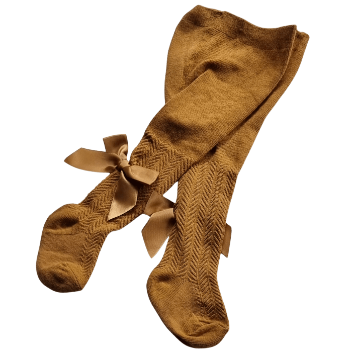 Mustard Bow Tights