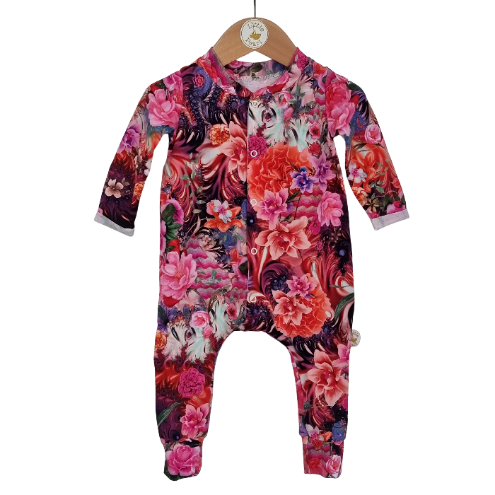 Pinky Bursting Floral Babygrow